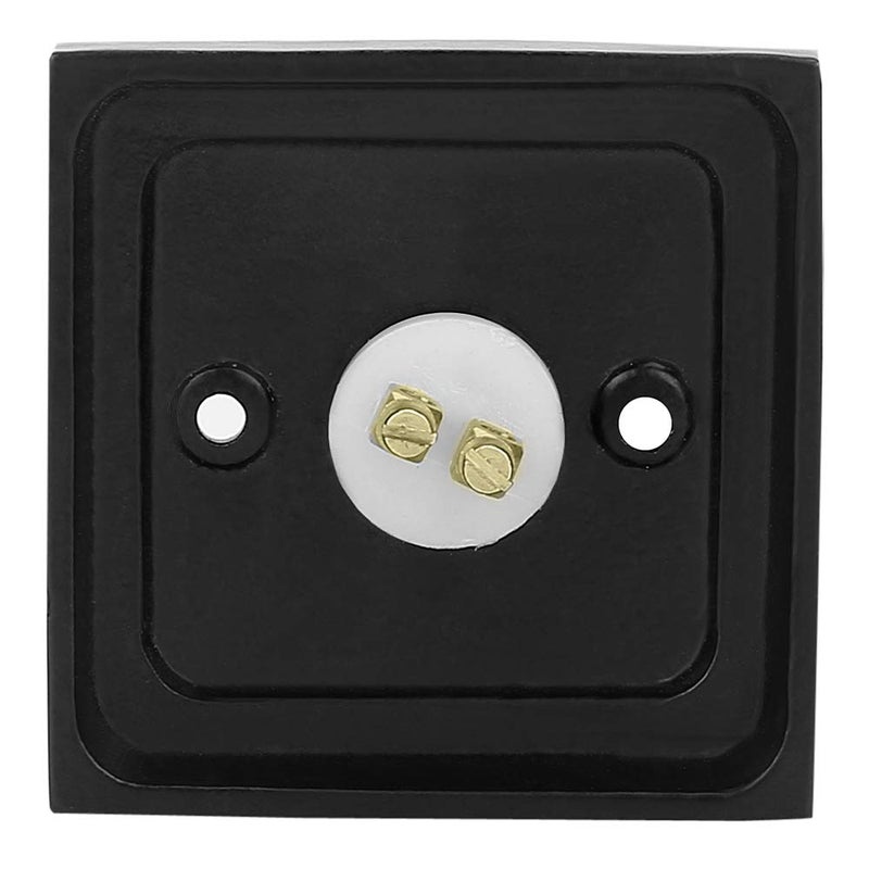 A29 زر جرس الباب من الحديد الزهر المطلي بالأسود A29 - 2 1/2" × 2 1/2" - تركيب مدمج، تصميم عتيق، موصل لجرس ذو سلكين، مقاوم للعوامل الجوية، تصميم أنتيك، تركيب سهل بنفسك - Image 5